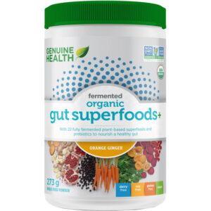 Genuine Health Fermented Organic Gut Superfoods+ Orange Ginger Powder, 273 g