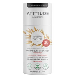 Attitude Oatmeal Sensitive Natural Care Face Stick - SPF 30 - Unscented 85 g