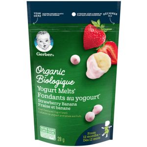 GERBER Organic YOGURT MELTS Strawberry Banana Toddler Snack 28 g