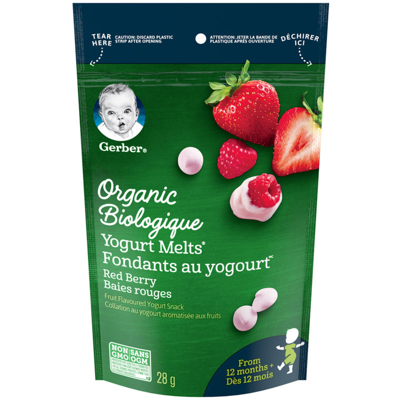 GERBER Organic YOGURT MELTS Red Berry Toddler Snack 28 g