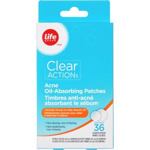 Life Brand Clear Action Acne Oil-Absorbing Patches 36 Count