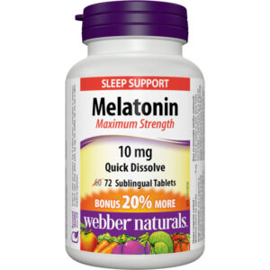Webber Melatonin Maximum Strength 10 mg Quick Dissolve 72 TAB