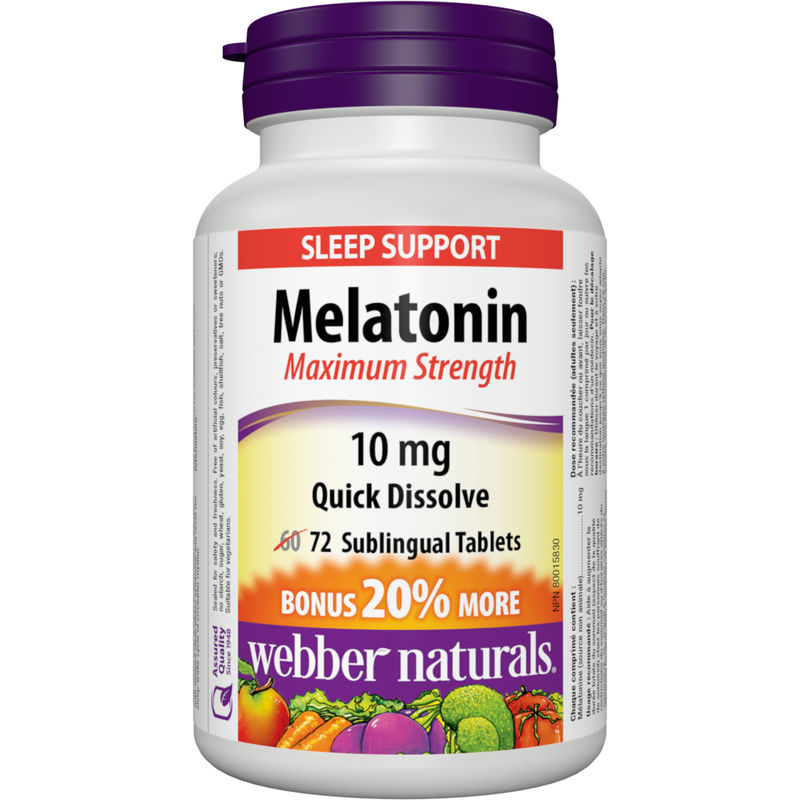 Webber Melatonin Maximum Strength 10 mg Quick Dissolve 72 TAB