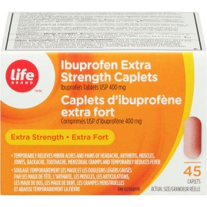 Life Brand Ibuprofen Extra Strength Caplets 45 ea