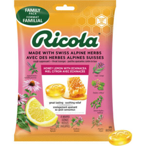 Ricola Honey Lemon with Echinacea Family Bag Cough Suppressant Throat Lozenges