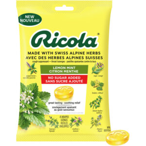 Ricola Lemon Mint NSA Throat Drops - Soothing Relief for Sore Throats