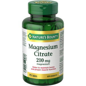 Natures Bounty Magnesium Citrate Pills, 210mg 75 Count