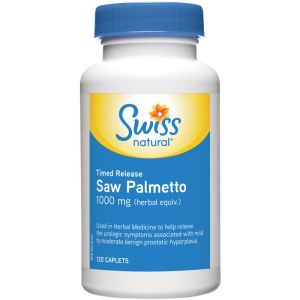 Swiss Timed Release Saw Palmetto 1000 mg (DHE) (120 Caplets)