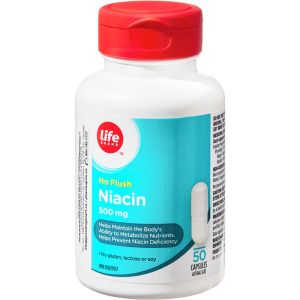 Life Brand Niacin 50 Capsules No Flush Niacin 500mg