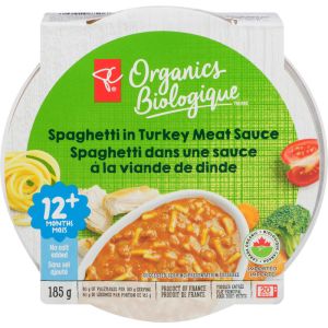PC Organics Entrees Spaghetti in Turkey Meat Sauce 185 g