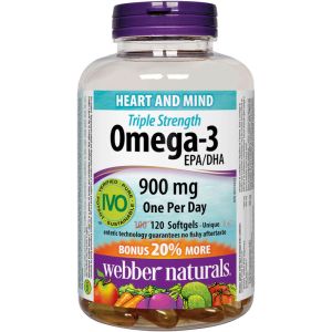 Webber Triple Strength Omega-3 900 mg EPA/DHA 120 Capsules