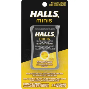 Halls Minis No Sugar Added Honey Lemon Cough Drops