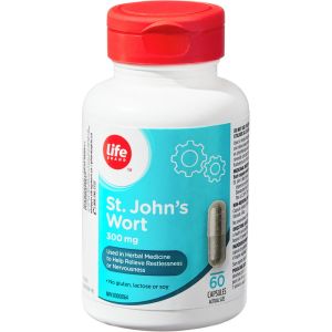 Life Brand St. John's Wort 300mg Capsules - Relief for Restlessness and Sleep Disorders