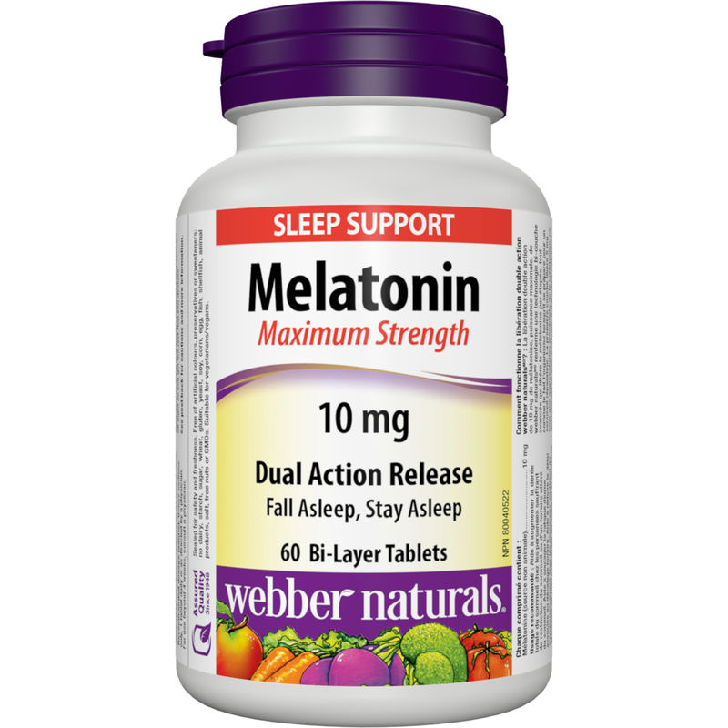 Webber Melatonin Maximum Strength 10 mg Dual Action Release 60 TAB