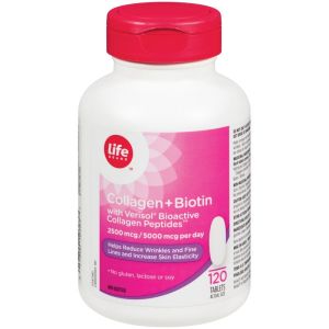 Life Brand Collagen + Biotin 2500mcg/5000mcg 120 TAB