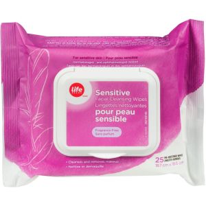 Life Brand Sensitive Facial Cleansing Wipes, Fragrance-Free 25 PCS