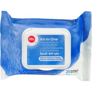 Life Brand All-in-1 Makeup Remover Cleansing Wipes with Cucumber Extract 25 PCS