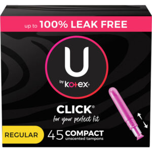 U by Kotex Click Compact Tampons, Regular, 45 ct
