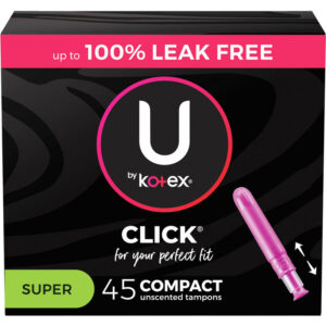 U By Kotex Click Compact Tampons, Super, 45 ct