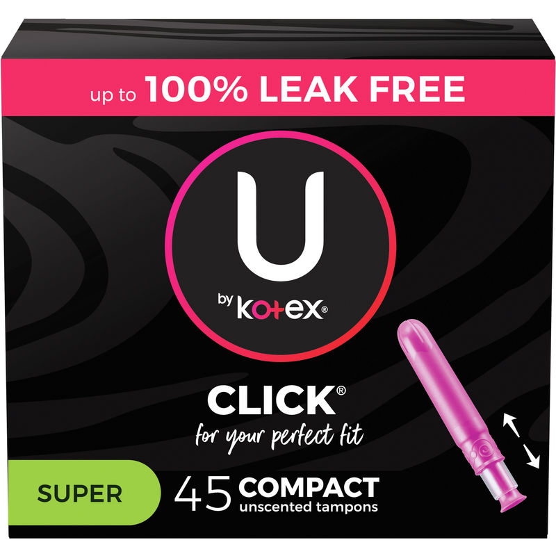 U By Kotex Click Compact Tampons, Super, 45 ct