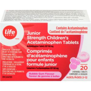 Life Brand LB Jr Childrens Acet Bubblegum 20 ea