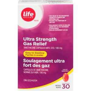 Life Brand LB Gas Relief US Softgels 30 Capsules - Ultra Strength Gas Relief