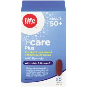 Life Brand I-Care Plus Adult 50+ w/ Lutein&Omega 50 Capsules