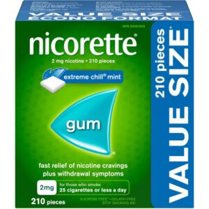 Nicorette Nicotine Gum, Extreme Chill, 2 mg 210 ea