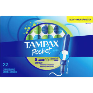 Tampax Pocket Pearl Compact Tampons Super Absorbency