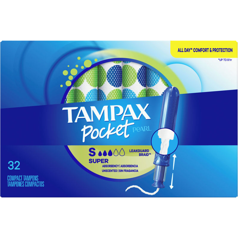 Tampax Pocket Pearl Compact Tampons Super Absorbency