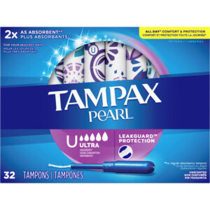 Tampax Pearl Tampons Ultra Absorbency, 32 Count