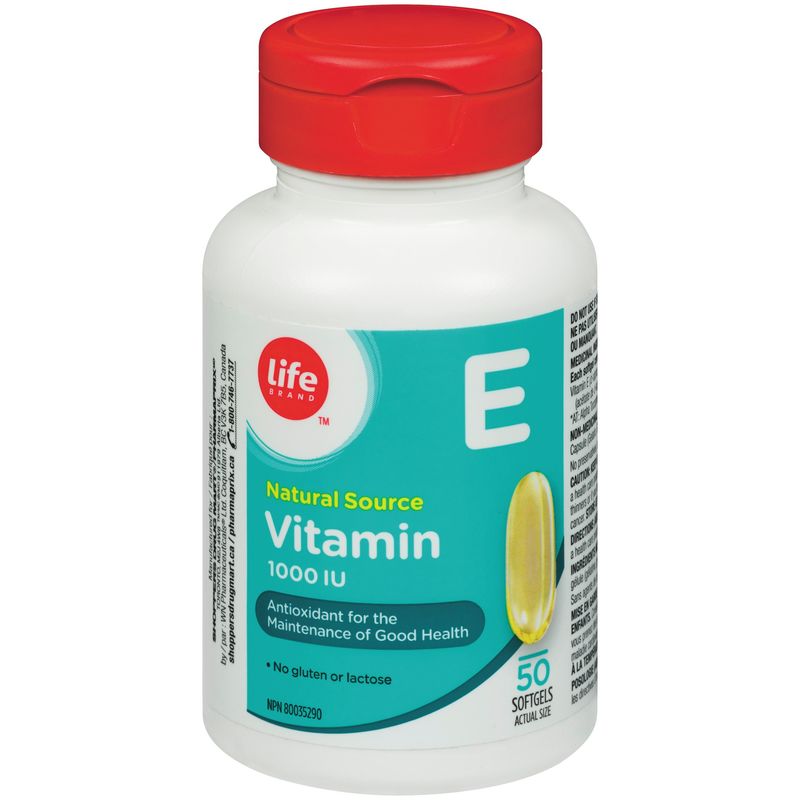 Life Brand Vitamin E 1000 IU 50 Capsules