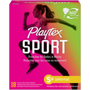 Playtex Sport Unscented Athletic Tampons Super Plus 18 Count