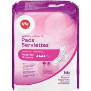 Life Brand LB Women's Pads Moderate Reg 66 Count