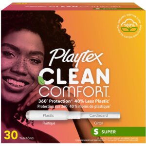 Playtex Clean Comfort Tampons, Super Absorbency 30 Count