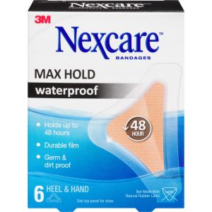 Nexcare Max-Hold Heel/Hand Waterproof Bandages