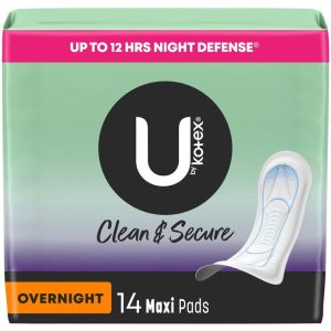U By Kotex Security Maxi Pad, Overnight, Unscented 14 Count