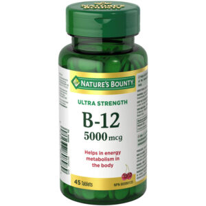 Natures Bounty Ultra Strength Vitamin B12 Supplement 5000 Mcg 45 Count