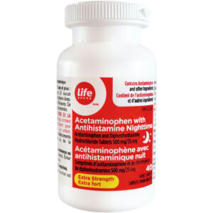 Life Brand LB Acetaminophen with Antihistamine Nighttime 40 CPL
