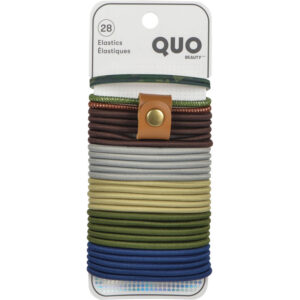 Quo Beauty 28pk Camouflage Elastics With Holder