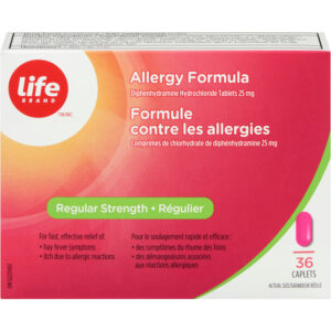 Life Brand Allergy Formula 36 ea Diphenhydramine Hydrochloride Tablets 25 mg