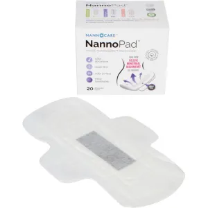 Nannopad Thin Regular, Daytime 100% Organic Cotton All Natural Pads with Wings 20 Count