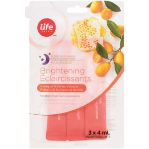 Life Brand Brightening Sleep Face Masks - Kumquat & Honey Extracts