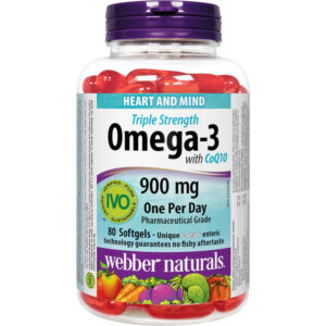 Webber Triple Strength Omega-3 plus CoQ10, 900mg/100mg (EPA Â· DHA) 80 Capsules