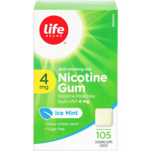 Life Brand LB Nic Gum 4mg Ice Mint 105 ea Nicotine Gum