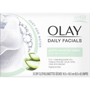 Olay Daily Facial Sensitive Cleansing Cloths with Aloe Extract 33 Count