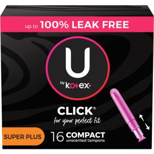 U By Kotex Click Compact Tampons, Super Plus, 16 ct