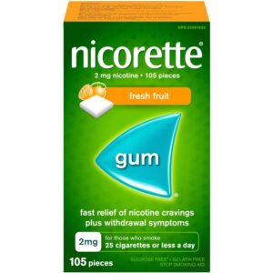 Nicorette Nicotine Gum, 2 mg, Fresh Fruit Flavour - 105 ea