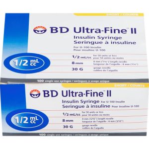 Bd Ultra-Fine 0.5ML 30G 8MM Syringe (5/16") 100 ea