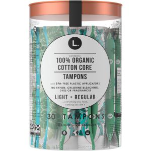 L Organic Cotton Tampons Multipack - Light + Regular 30 Count